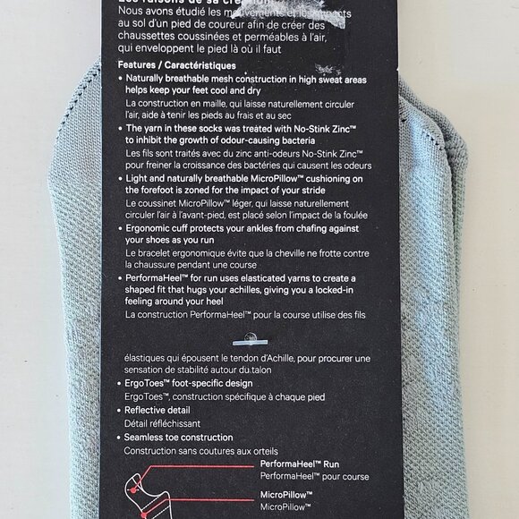 2 x NWT LULULEMON Silver MicroPillow & Blue MacroPillow Tab Run Socks Men's XL - Picture 4 of 5